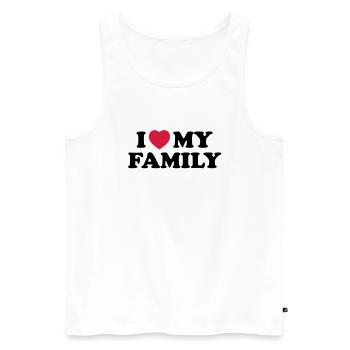 I love my family - Débardeur bio Premium Homme - blanc - Devant - Michal (187cm)
