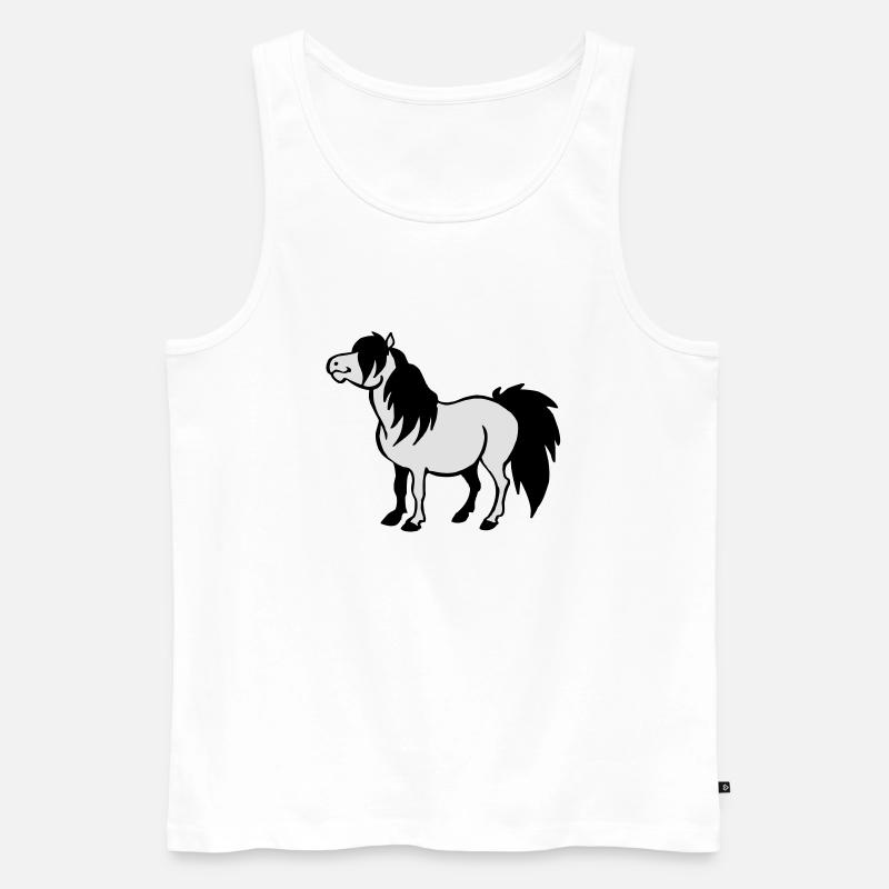 Pony - Männer Premium Bio Tank Top - Weiß