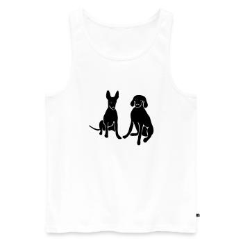 honden - Men's Premium Organic Tank Top - white - Front - AI Model Male 178 light (178cm)