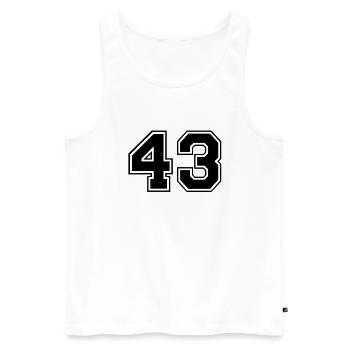 43 - Men's Premium Organic Tank Top - white - Front - AI Model Male 178 light (178cm)