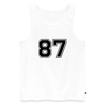 87 - Männer Premium Bio Tank Top - Weiß - Vorne - AI Model Male 178 light (178cm)