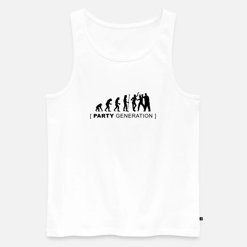 evolution_party - Men's Premium Organic Tank Top - white