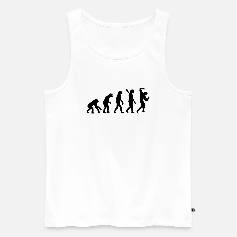 Evolution of Bodybuilding - Männer Premium Bio Tank Top - Weiß