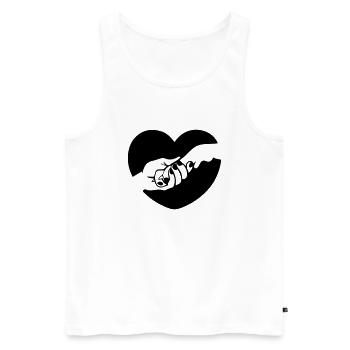 Paw In Hand - Männer Premium Bio Tank Top - Weiß - Vorne - AI Model Male 178 light (178cm)