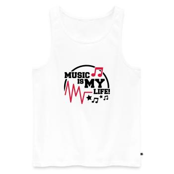 music_is_my_life_design_fa2 - Débardeur bio Premium Homme - blanc - Devant - AI Model Male 178 light (178cm)
