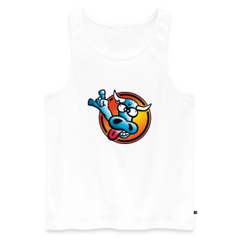 Tiroler Leitkuh - Männer Premium Bio Tank Top - Weiß - Vorne - Michal (187cm)