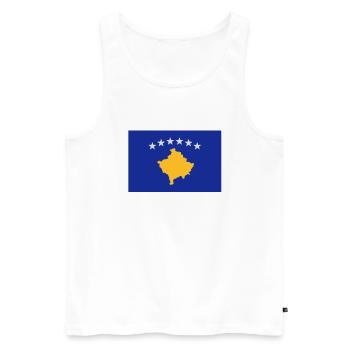 Kosovo - Débardeur bio Premium Homme - blanc - Devant - AI Model Male 178 light (178cm)