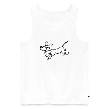 Hund - Männer Premium Bio Tank Top - Weiß - Vorne - Michal (187cm)