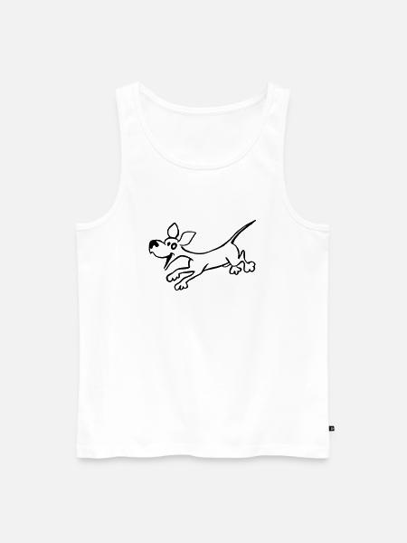 Hund - Männer Premium Bio Tank Top - Weiß
