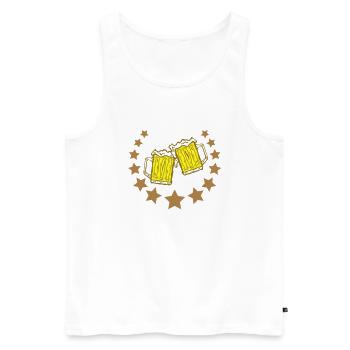 verres chope de bière et d'étoiles - Débardeur bio Premium Homme - blanc - Devant - Michal (187cm)