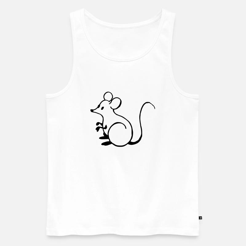 Mouse - Men's Premium Organic Tank Top - white