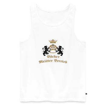 Bäcker Meisterbetrieb Zunftzeichen Zunf - Männer Premium Bio Tank Top - Weiß - Vorne - Michal (187cm)