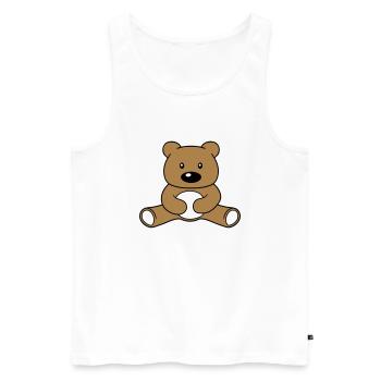 baer suess niedlich sitzen klein comic cartoon cli - Männer Premium Bio Tank Top - Weiß - Vorne - AI Model Male 178 light (178cm)