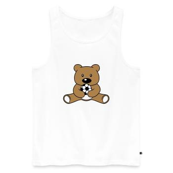 fussball spielen sport verein ball baer suess nied - Männer Premium Bio Tank Top - Weiß - Vorne - AI Model Male 178 light (178cm)