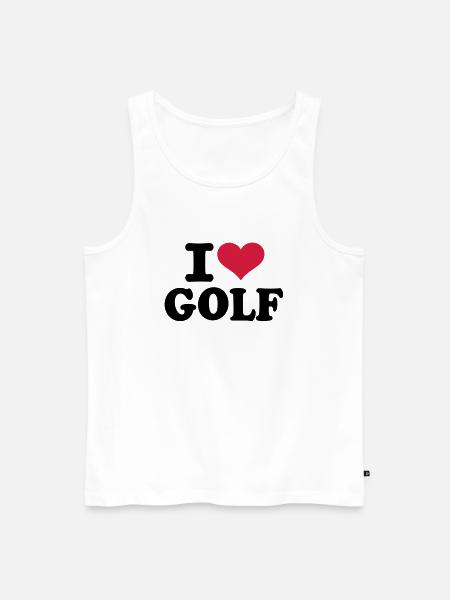 I love Golf - Männer Premium Bio Tank Top - Weiß
