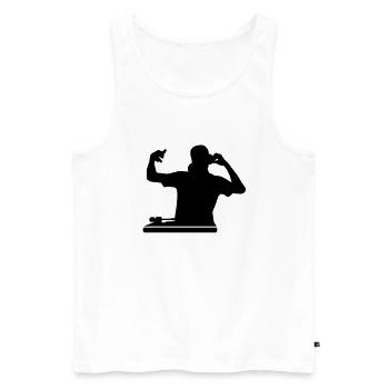 DJ - Männer Premium Bio Tank Top - Weiß - Vorne - Michal (187cm)