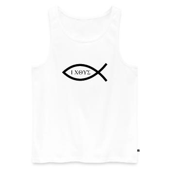 ichthyschristian_symbol - Débardeur bio Premium Homme - blanc - Devant - AI Model Male 178 light (178cm)