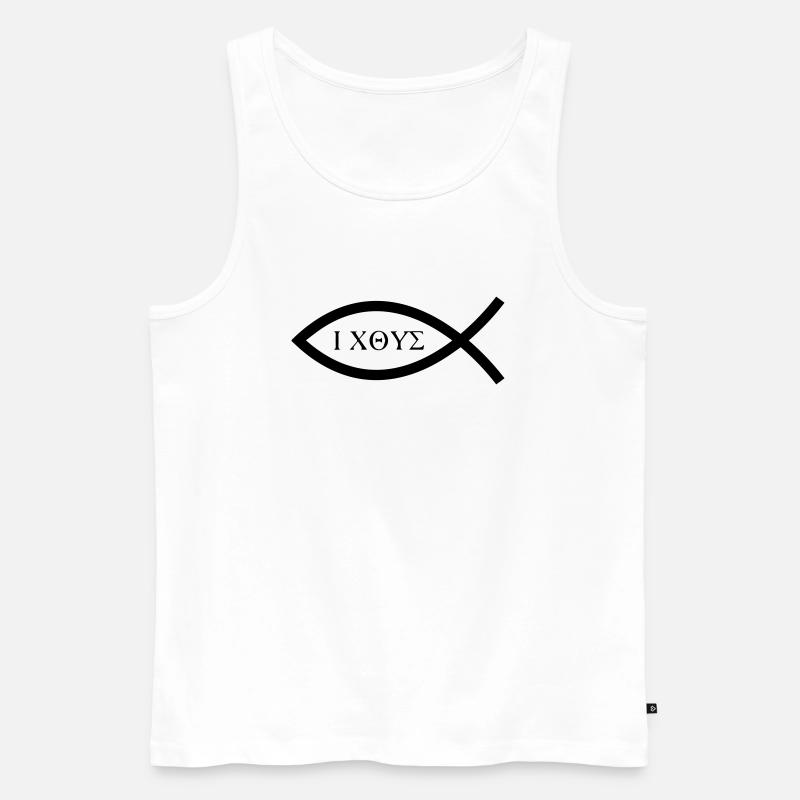 ichthyschristian_symbol - Männer Premium Bio Tank Top - Weiß