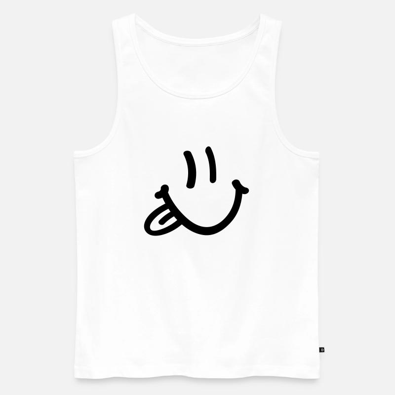 smile_face_f1 - Männer Premium Bio Tank Top - Weiß