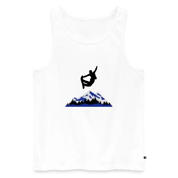 Snowboard, snowboarding - surf des neiges - Débardeur bio Premium Homme - blanc - Devant - Michal (187cm)