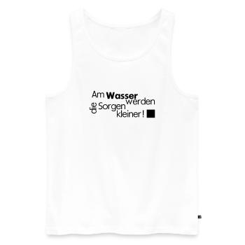 wasser - Männer Premium Bio Tank Top - Weiß - Vorne - Michal (187cm)