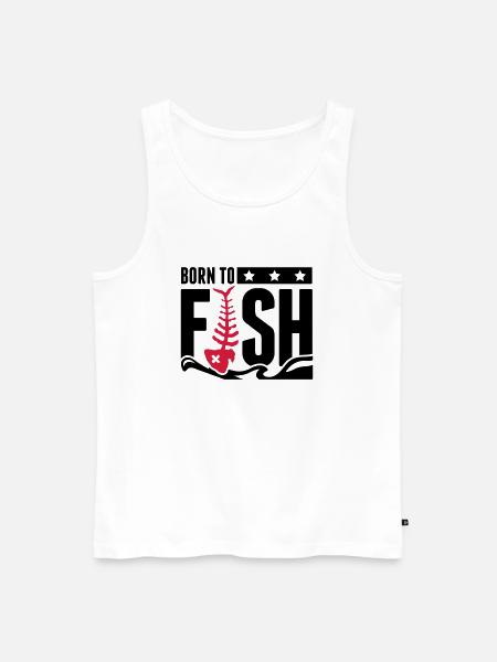 born_to_fish_fe2 - Men's Premium Organic Tank Top - white