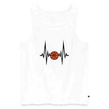 heartbeat basketball pulse frequency hit goal im - Men's Premium Organic Tank Top - white - Front - AI Model Male 178 light (178cm)