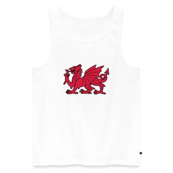 welsh red dragon wales cymru - Men's Premium Organic Tank Top - white - Front - AI Model Male 178 light (178cm)