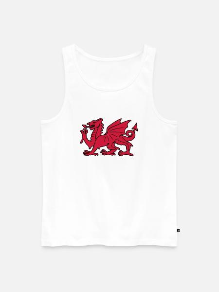 welsh red dragon wales cymru - Men's Premium Organic Tank Top - white