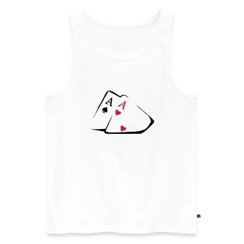Pocket Asse - Männer Premium Bio Tank Top - Weiß - Vorne - Michal (187cm)