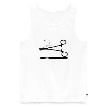 Chirurg - Männer Premium Bio Tank Top - Weiß - Vorne - Michal (187cm)