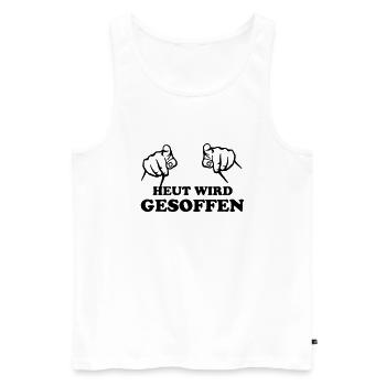 heut_wird_gesoffen; saufen! - Männer Premium Bio Tank Top - Weiß - Vorne - Michal (187cm)