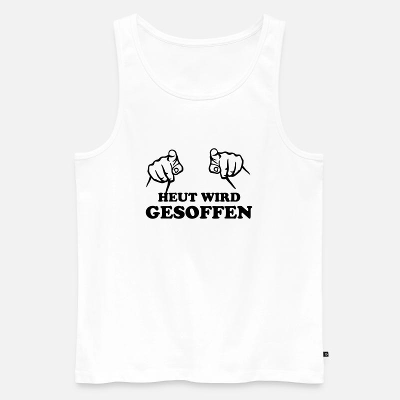 heut_wird_gesoffen; saufen! - Männer Premium Bio Tank Top - Weiß