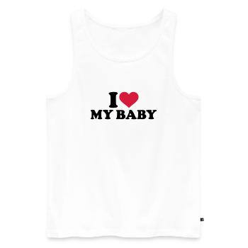 I love my Baby - Débardeur bio Premium Homme - blanc - Devant - Michal (187cm)