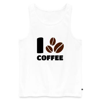 I love Coffee - Men's Premium Organic Tank Top - white - Front - AI Model Male 178 light (178cm)