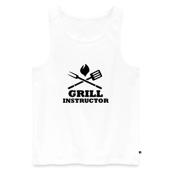 Grill Instructor - Männer Premium Bio Tank Top - Weiß - Vorne - AI Model Male 178 light (178cm)
