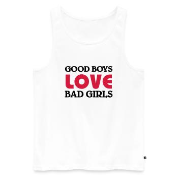 Good boys love bad girls - Débardeur bio Premium Homme - blanc - Devant - Michal (187cm)