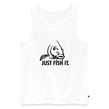 karpfen_just_fish_it - Männer Premium Bio Tank Top - Weiß - Vorne - Michal (187cm)