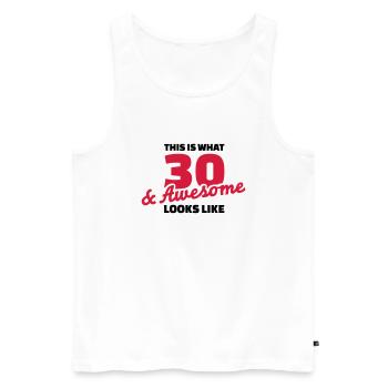 30 Anniversaire - Débardeur bio Premium Homme - blanc - Devant - Michal (187cm)