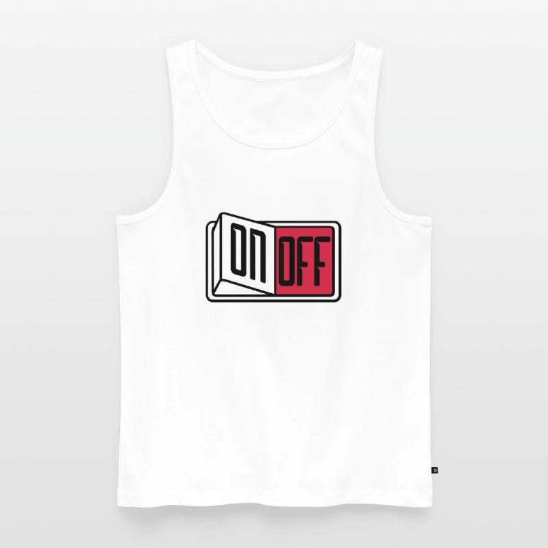 off on switch button button turn off Men's Premium Organic Tank Top
