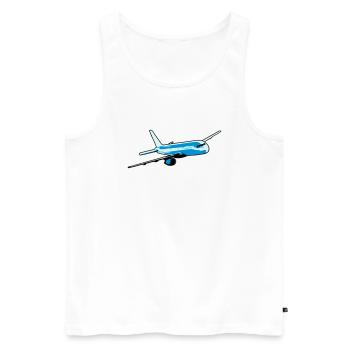 Plane flying airliner - Men's Premium Organic Tank Top - white - Front - AI Model Male 178 light (178cm)