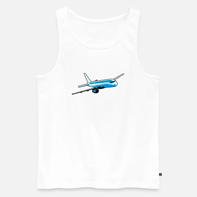 Flugzeug passagierflugzeug fliegen - Männer Premium Bio Tank Top - Weiß