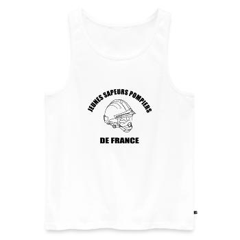 Jeunes Sapeurs Pompiers de France - Débardeur bio Premium Homme - blanc - Devant - AI Model Male 178 light (178cm)