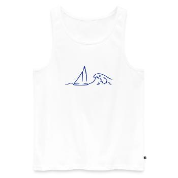 sailing - Segelboot & Meer, any colours - Männer Premium Bio Tank Top - Weiß - Vorne - Michal (187cm)