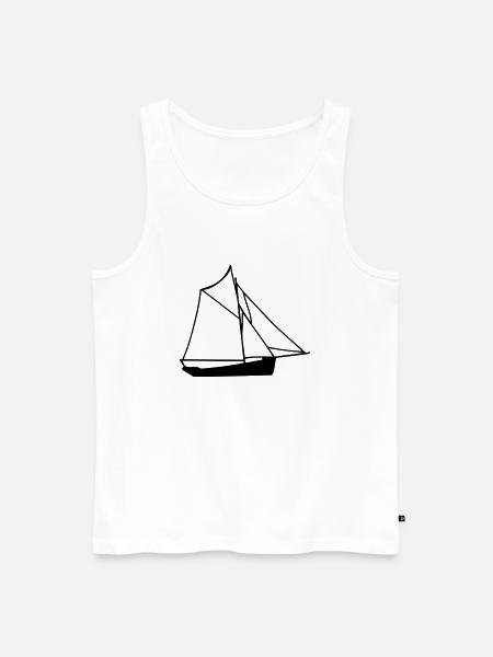 dessin de bateau navire sloop frégate - Débardeur bio Premium Homme - blanc