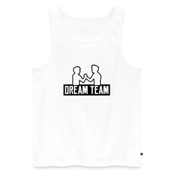 logo dream team 2 amis équipe couple brueder handsc - Débardeur bio Premium Homme - blanc - Devant - AI Model Male 178 light (178cm)