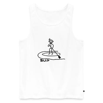 SUP - Paddeln - Männer Premium Bio Tank Top - Weiß - Vorne - AI Model Male 178 light (178cm)