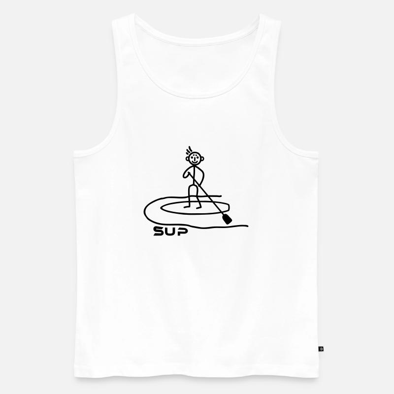 SUP - Paddeln - Männer Premium Bio Tank Top - Weiß