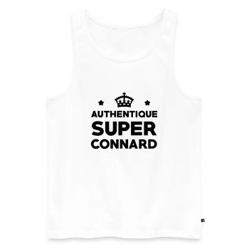 Connard / Connasse / Insulte / Con / Vulgaire - Débardeur bio Premium Homme - blanc - Devant - AI Model Male 178 light (178cm)