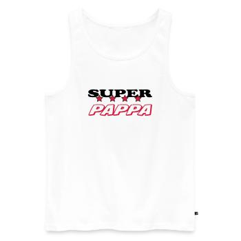 Super pappa - Men's Premium Organic Tank Top - white - Front - AI Model Male 178 light (178cm)